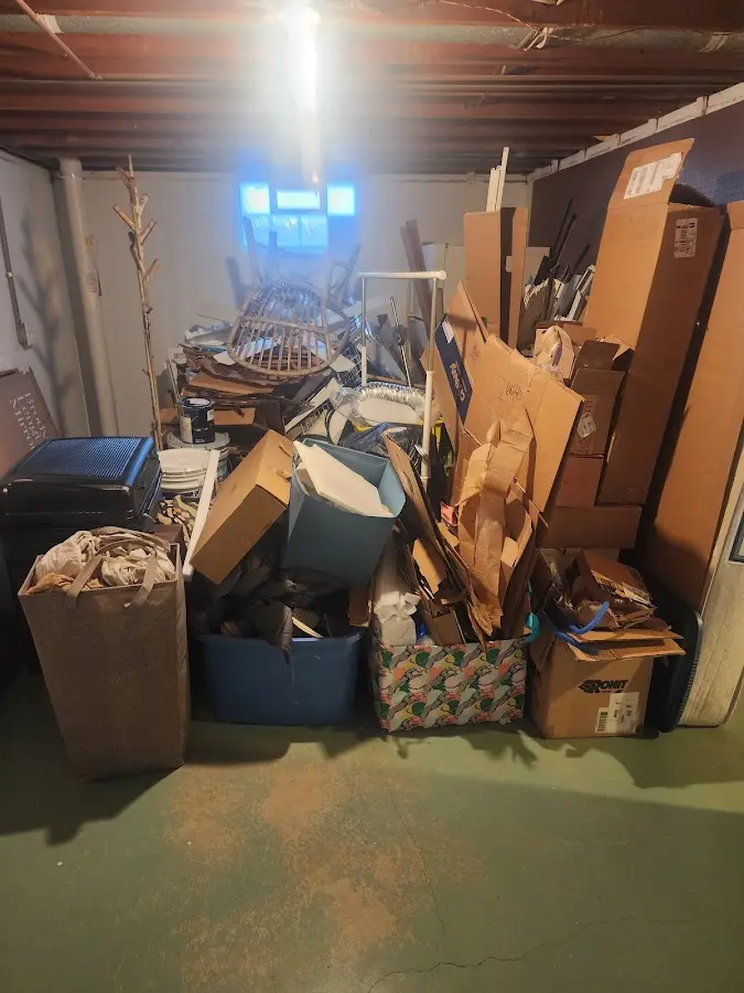 Roll-off dumpster container at job site for 6 Yard Dumpster Rental in Park Center